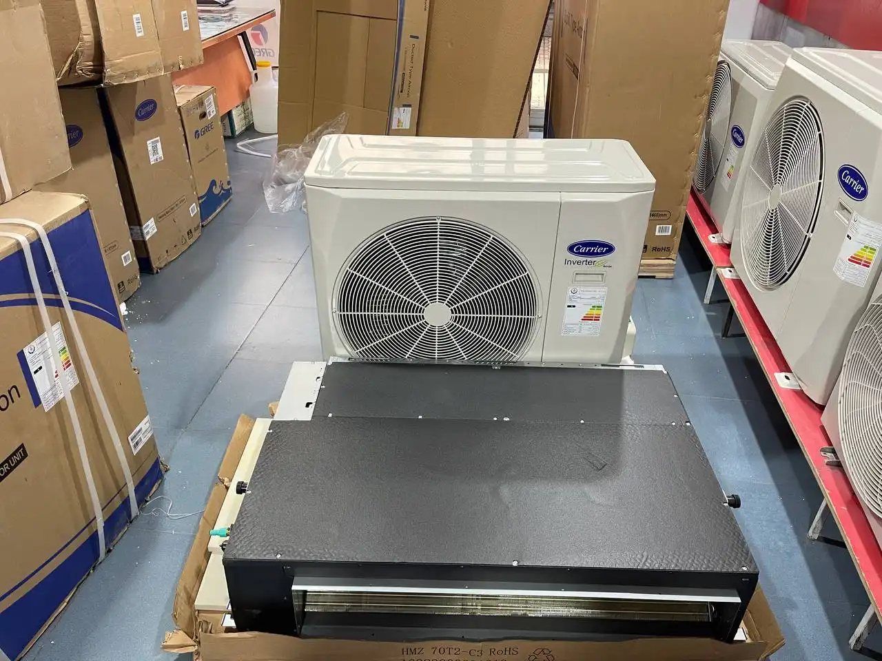 کولر گازی داکت اسپلیت کریر 24000 اینورتر 42QSM024VSP 38QSM024VSP