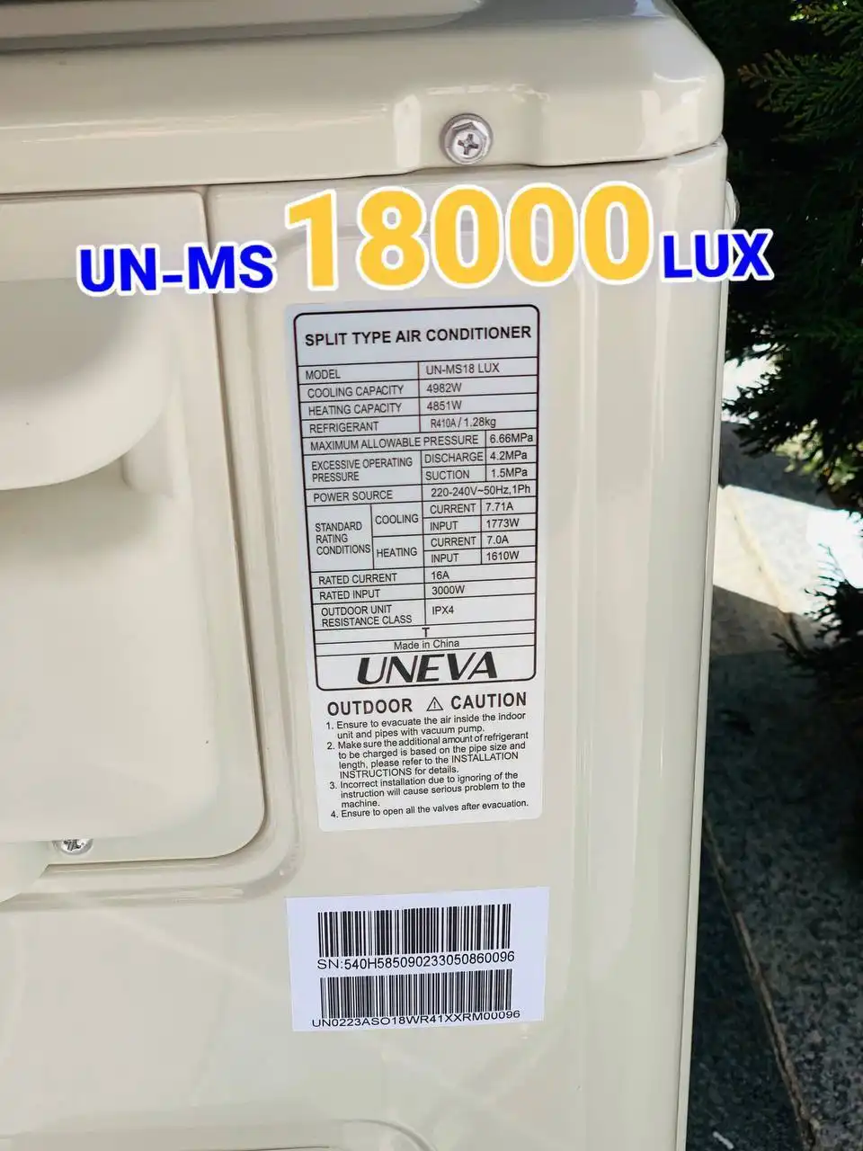 کولر گازی یونیوا لوکس 18000 UN-MS18