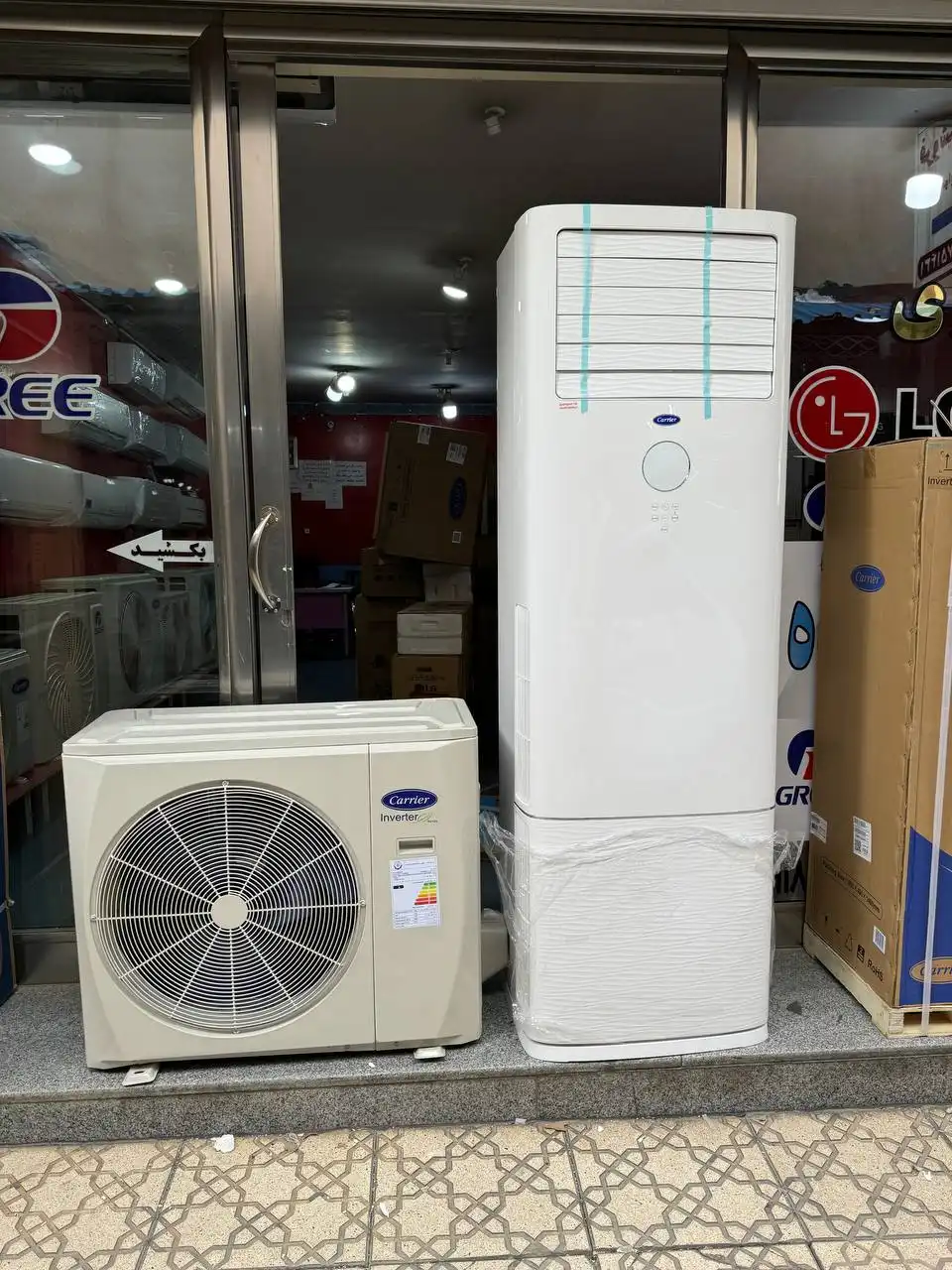 کولر گازی کریر 36000 ایستاده اینورتر 42QFG036V 38QFG036V