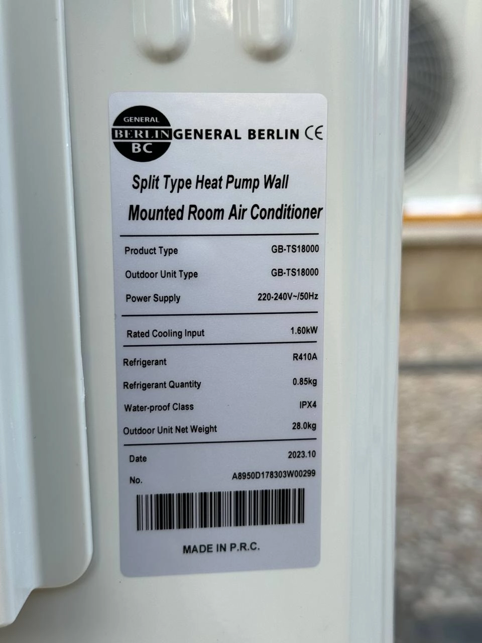 ولر گازی جنرال برلین 18000 اینورتر GB-TS18000