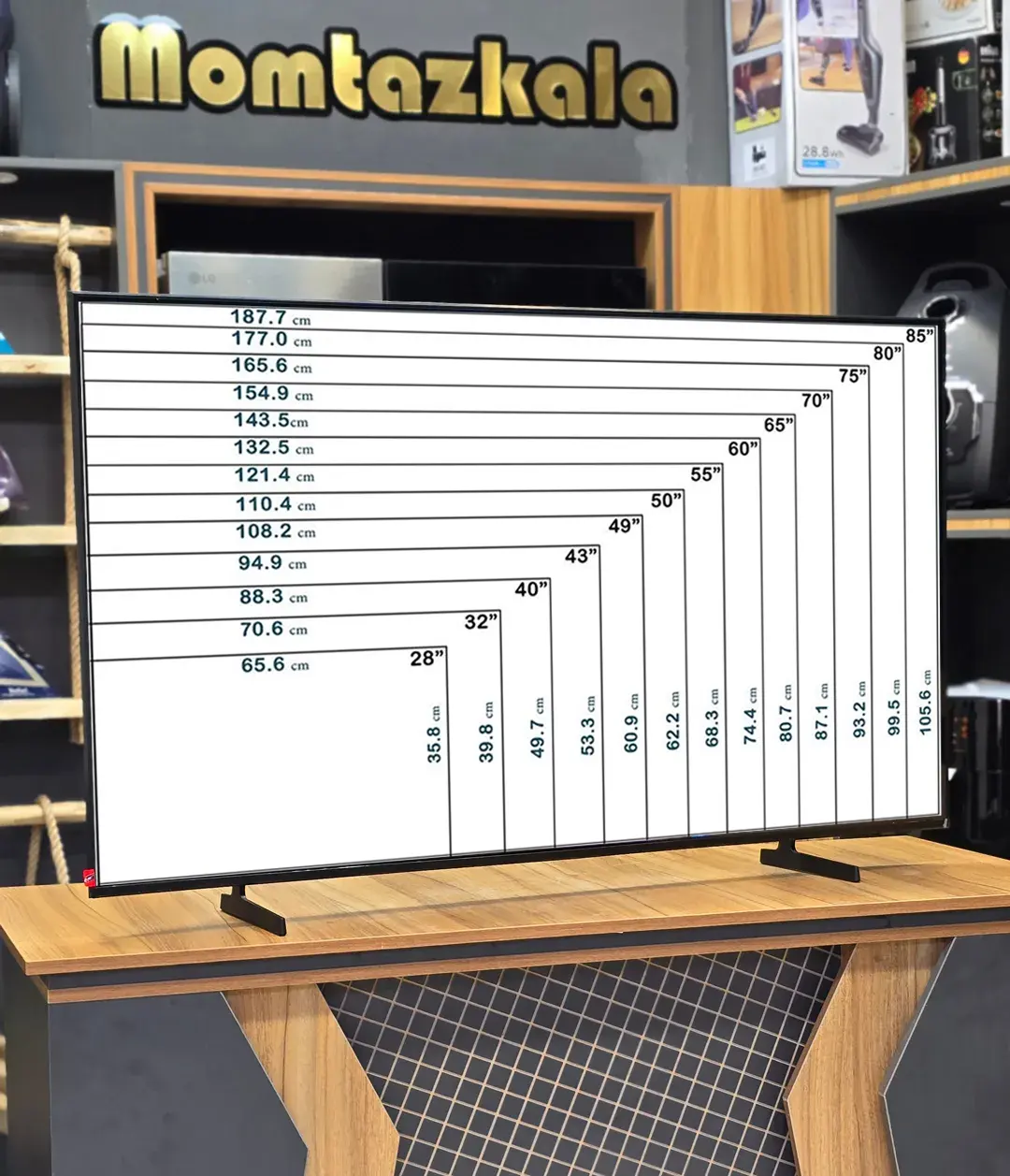 ابعاد تلویزیون های سامسونگ