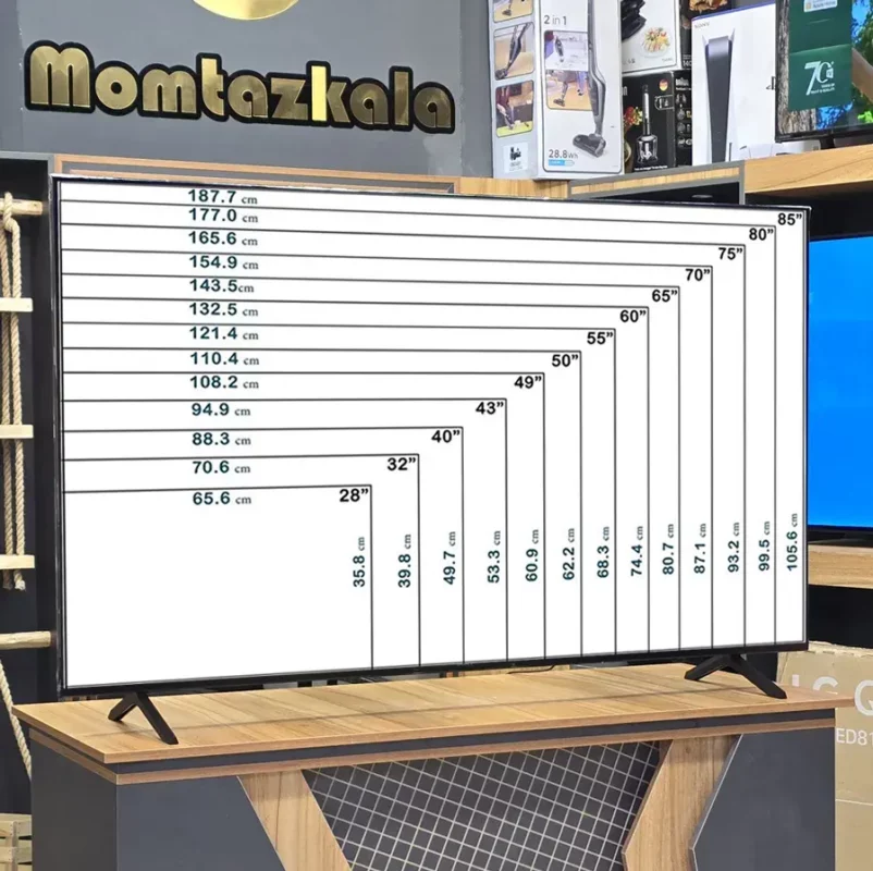 ابعاد تلویزیون های سونی