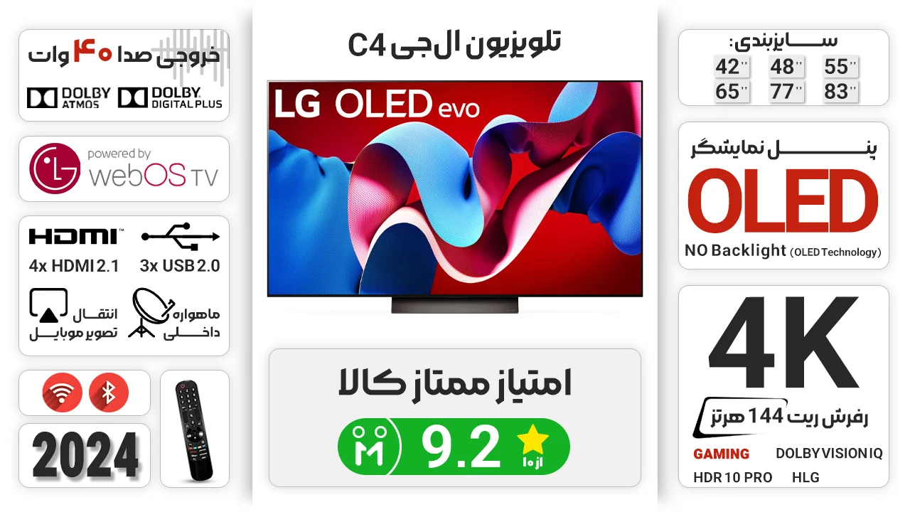اینفوگرافی تلویزیون ال جی C4