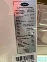 کولر گازی کریر 30000 اینورتر کنترول آمپر 42QHA030VSP 38QHA030VSP