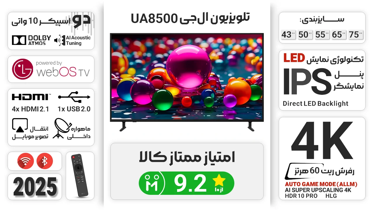 اینفوگرافی تلویزیون ال جی UA8500
